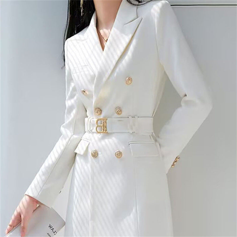 Office Lady Style Slimming Waist Trimming Coat Women's Top - KaleaBoutique.com