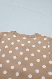 KaleaBoutique Comfortable Polka Dot Short Sleeve Button Down Sweater Cardigan