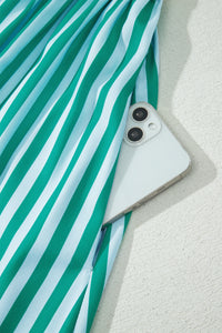 KaleaBoutique Stylish Scalloped Contrast Patchwork Knot Strap Midi Dress - KaleaBoutique.com