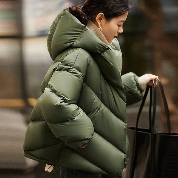 Hooded Long-Sleeve Puffer Jacket - KaleaBoutique.com