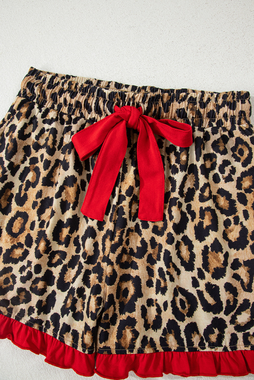 KaleaBoutique Stylish Retro Plaid Leopard Print Patchwork Long Sleeve Shorts Pajama Set - KaleaBoutique.com