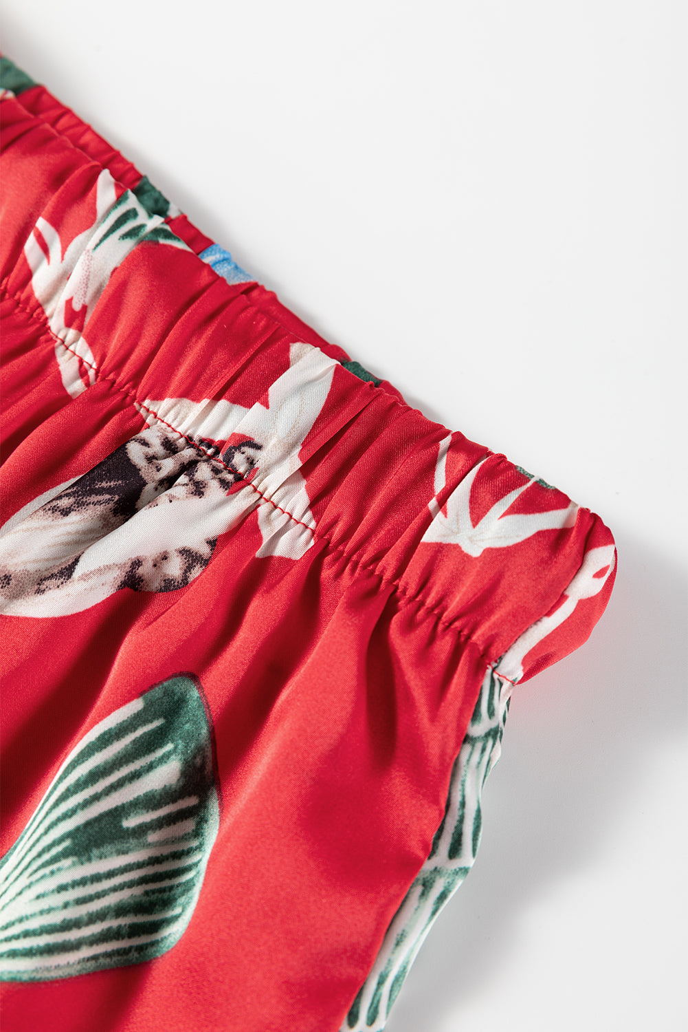 KaleaBoutique Comfortable Christmas Fashion Print Contrast Ruffle Trim Ribbon Bow Knot 2pcs Pajama Set - KaleaBoutique.com
