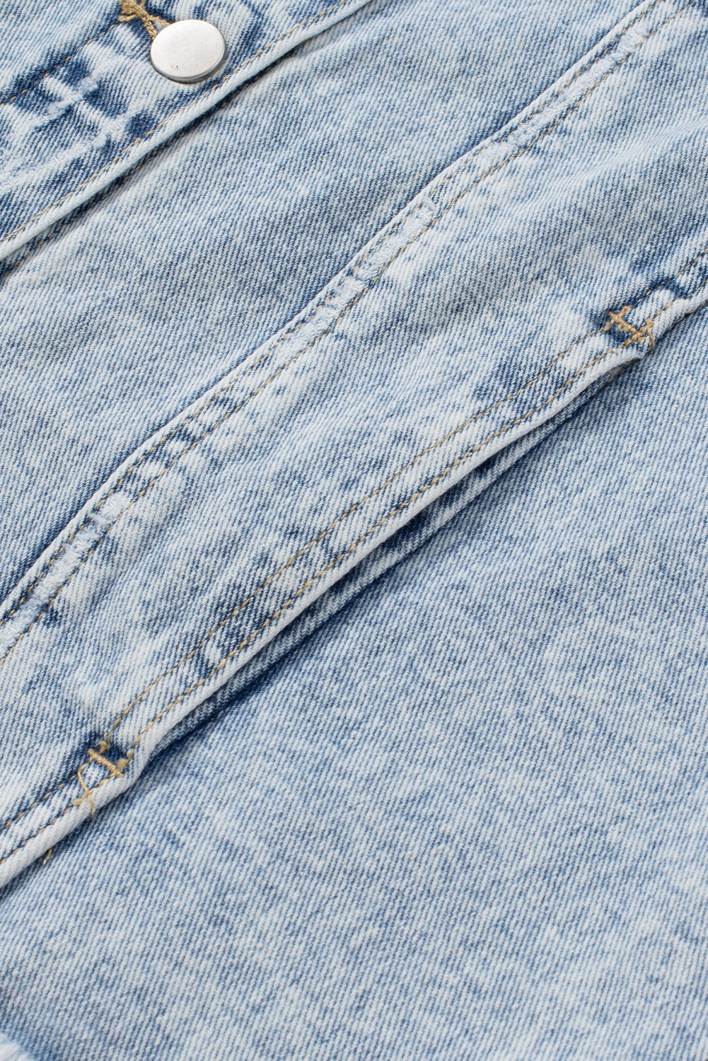 KaleaBoutieque Chic Lapel Distressed Raw Hem Buttons Denim Jacket - KaleaBoutique.com