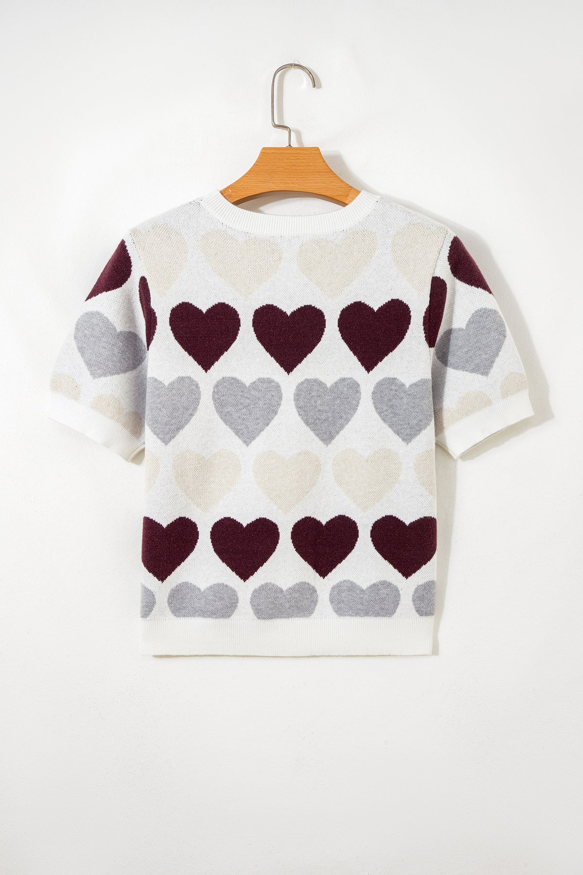 KaleaBoutique Comfortable Valentine Heart Short Sleeve Sweater - KaleaBoutique.com