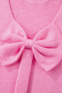 Festive Bow Backless Bubble Sleeve Sweater - KaleaBoutique.com