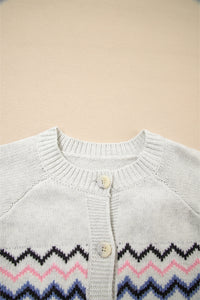 KaleaBoutique Stylish Geometric Button Up Sweater Cardigan - KaleaBoutique.com