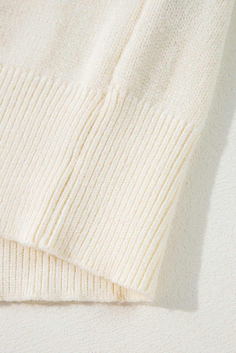 KaleaBoutique Boo Knitted Pattern Ribbed Edge Drop Shoulder Sweater - KaleaBoutique.com