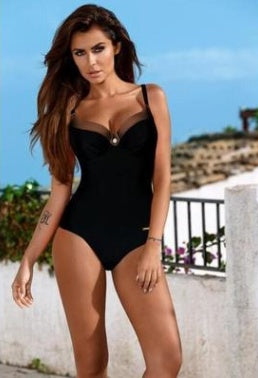 Women's Sweetheart Contrast-Trim One-Piece Swimsuit - KaleaBoutique.com