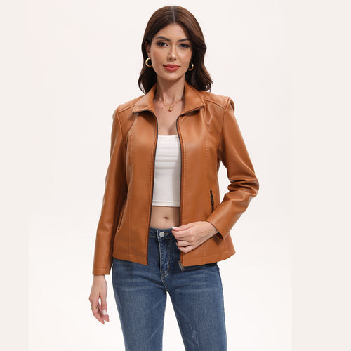 KaleaBoutique Women's PU Patchwork Casual Jacket - KaleaBoutique.com