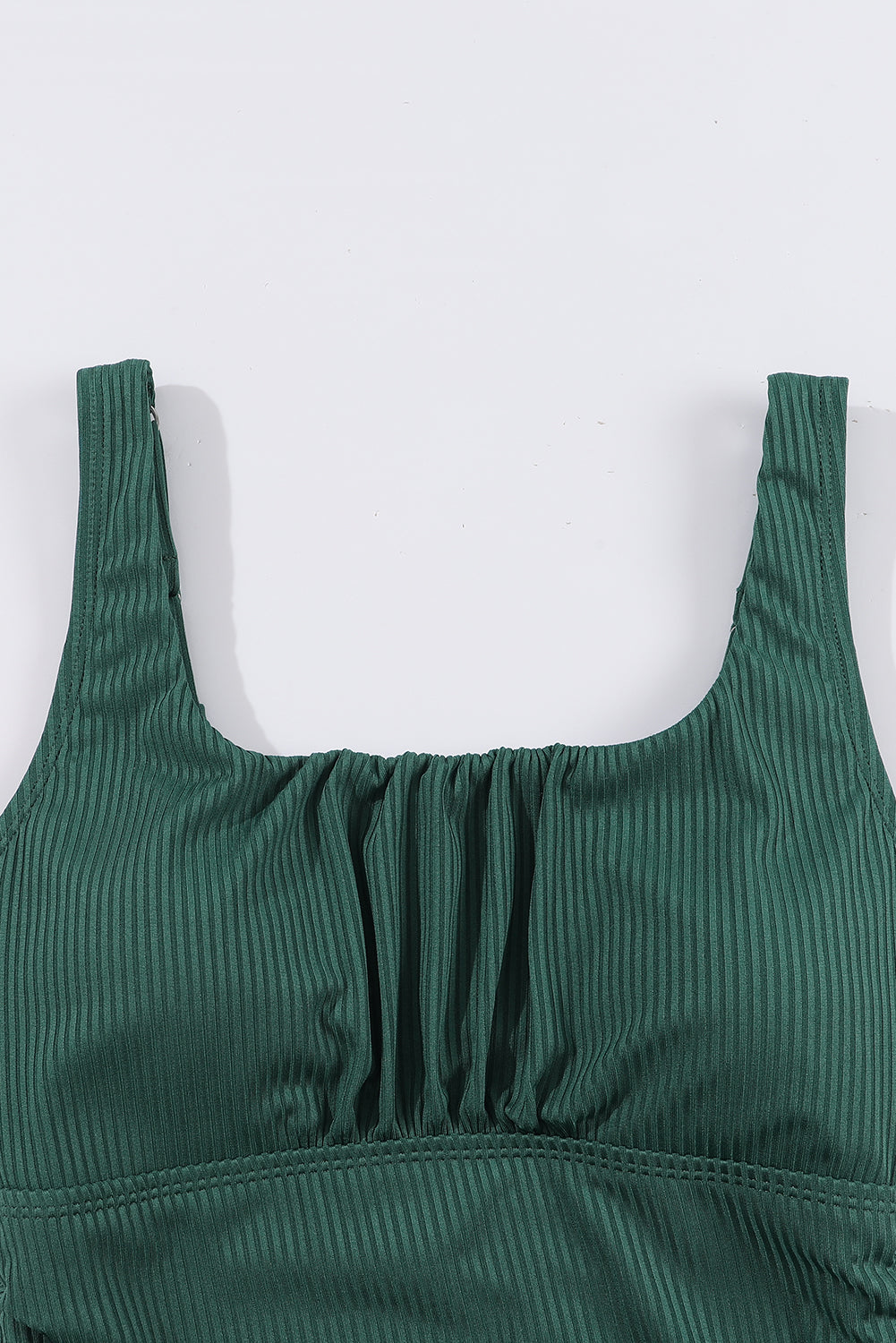 KaleaBoutique Stylish Comfortable Ruched U Neck Ribbed Tankini - KaleaBoutique.com