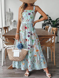 Plant And Floral Strap Maxi Dress - KaleaBoutique.com