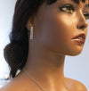 Medium Crystal Hoop Earrings, Baguette Cut CZ Crystal Stud Earrings, Bridal Huggie Hoop Earrings - KaleaBoutique.com