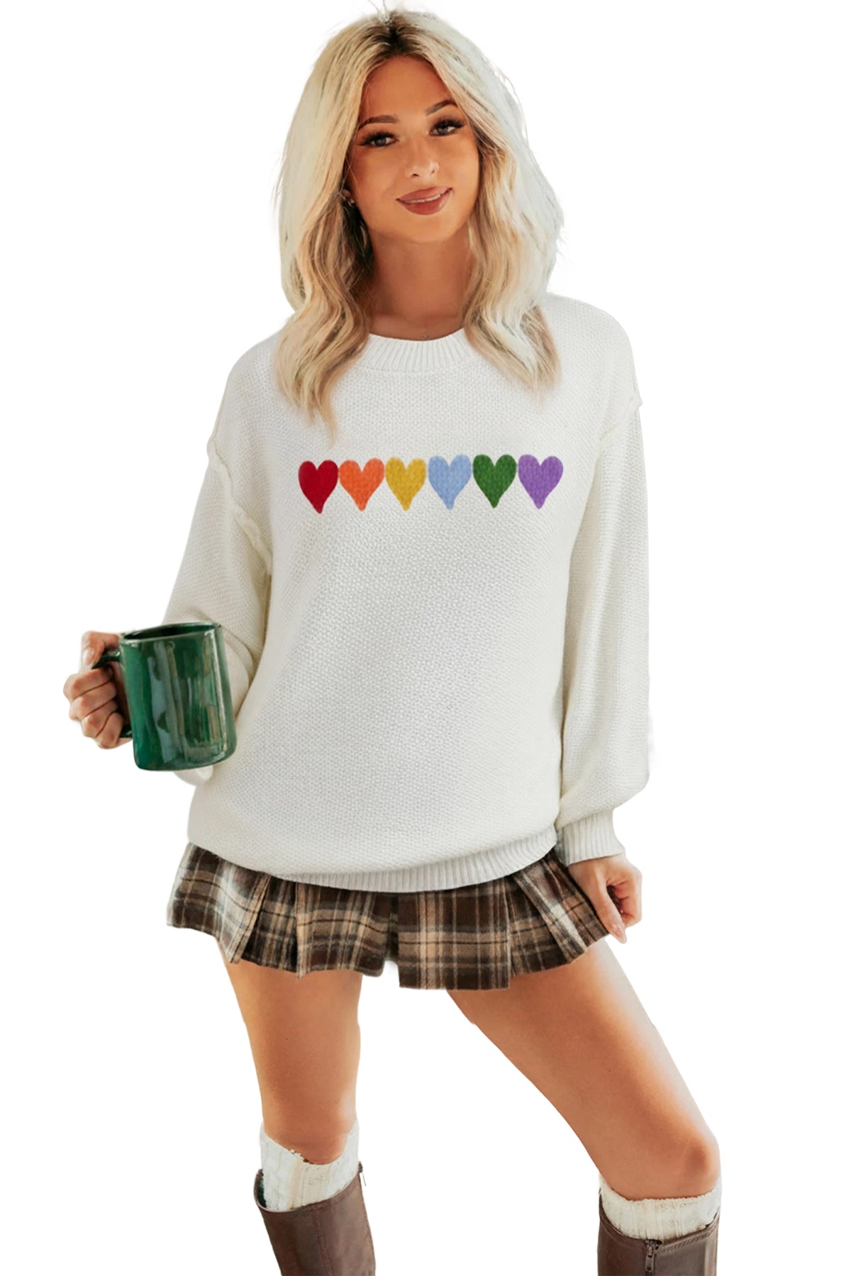 Chenille Graphic Drop Shoulder Holiday Sweater - KaleaBoutique.com