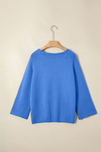 Solid Color Knit Loose Bracelet Sleeve Dolman Sweater - KaleaBoutique.com