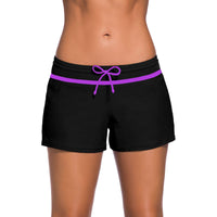 Women's Low-Rise Tie-Front Swim Shorts With Built-In Briefs - KaleaBoutique.com
