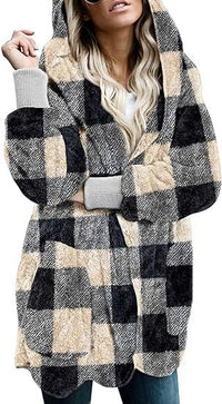 Women's Hooded Plush-Texture Longline Coat - KaleaBoutique.com