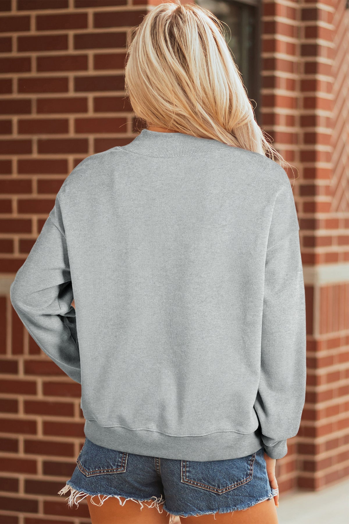 Solid Color Oversized Mock Neck Sweatshirt - KaleaBoutique.com