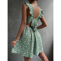Women's Square-Neck Ruffle-Strap A-Line Mini Dress - KaleaBoutique.com