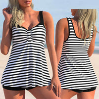 Women's Printed Swim Dress and Shorts 2 PC Tankini Set - KaleaBoutique.com