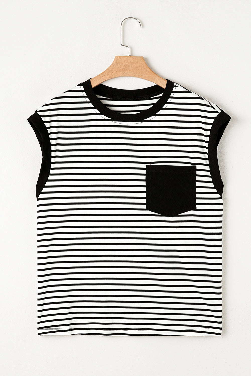 Chest Pocket Patch Round Neck Tank Top - KaleaBoutique.com
