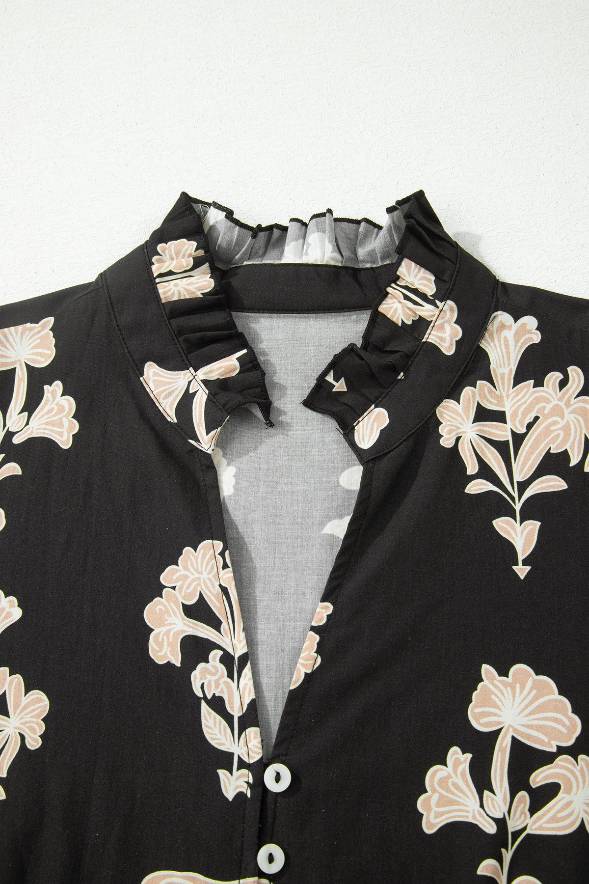 KaleaBoutique Comfortable Frilled V Neck Puff Short Sleeve Floral Mini Dress - KaleaBoutique.com