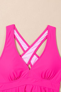 KaleaBoutique Stylish V Neck Ruffled Hem Floral Bottom Tankini 2 Piece Set - KaleaBoutique.com