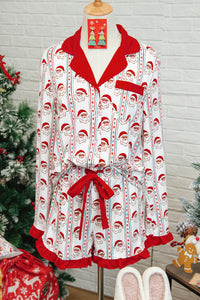 KaleaBoutique Stylish Santa & Stripes Ruffle PJ Set - KaleaBoutique.com