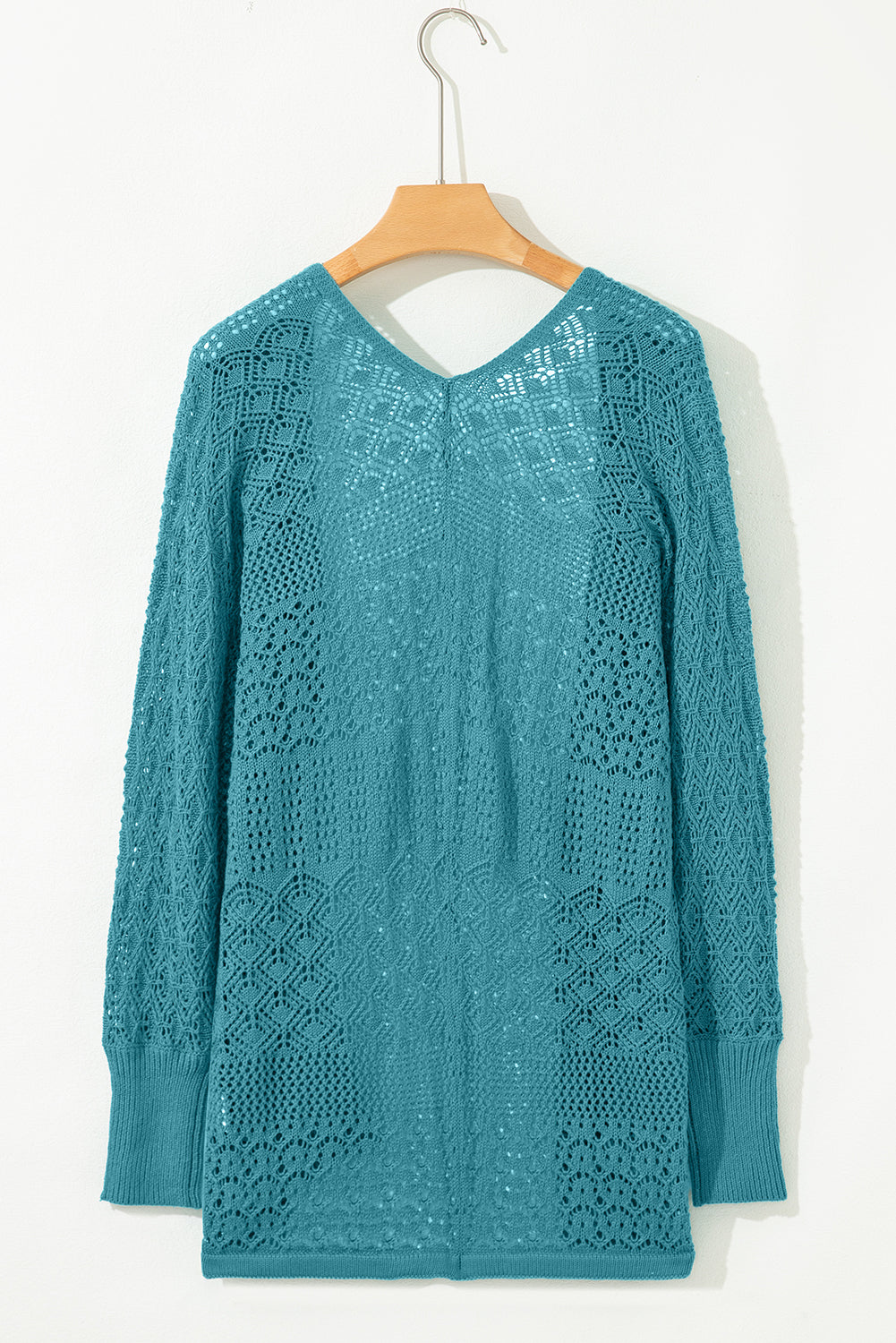 KaleaBoutique Stylish Mix Pattern Hollowed Knit Open Front Cardigan - KaleaBoutique.com