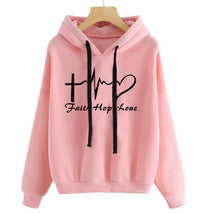 Women's Faith Hope Love Graphic Pullover Hoodie - KaleaBoutique.com