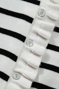 KaleaBoutique Comfortable Ruffle Trim Button Down Knit Short Sleeve Sweater Cardigan - KaleaBoutique.com