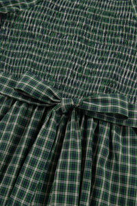 KaleaBoutique Comfortable Plaid Square Neck Shirred High Waist Ruffle Hem Dress - KaleaBoutique.com