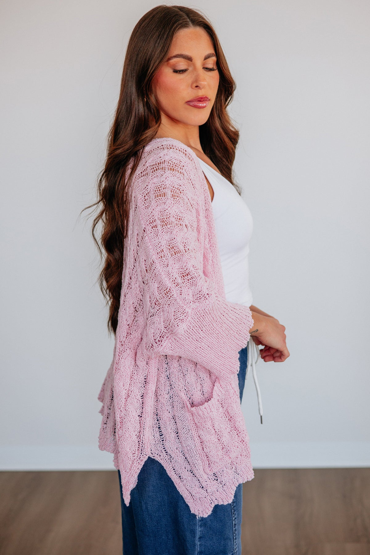 KaleaBoutique Comfortable Drop Shoulder Crochet Knit Open Front Cardigan - KaleaBoutique.com