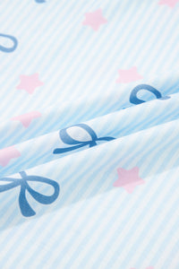 KaleaBoutique Stylish Bow Star Print Tied Detail 2pcs Lounge Set - KaleaBoutique.com