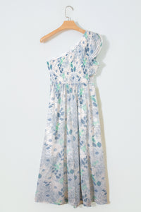KaleaBoutique Stylish Floral Print Ruffled One Shoulder Vacation Maxi Dress - KaleaBoutique.com