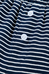 KaleaBoutique Stylish Blue Drop Shoulder Round Neck Long Sleeve Tee and Buttoned Shorts 2pcs Lounge Set - KaleaBoutique.com