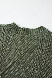KaleaBoutique Comfortable Cable Knit Drop Shoulder Loose Fit Sweater Dress - KaleaBoutique.com