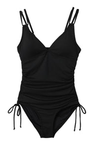 KaleaBoutique Stylish Adjustable Straps Ribbed Knit One Piece Swimsuit - KaleaBoutique.com