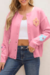 Cute Knitted Floral Pattern Button Up Cardigan - KaleaBoutique.com