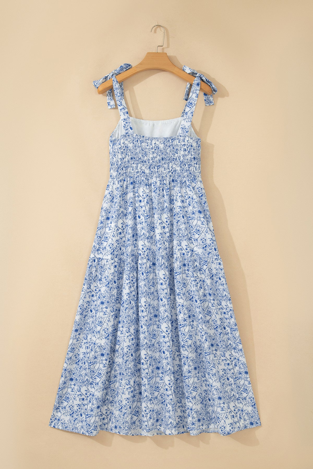 KaleaBoutique Stylish Floral Print Knot Straps High Waist Flared Maxi Dress - KaleaBoutique.com