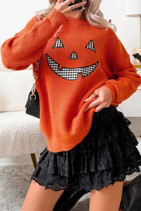 Drop Shoulder Long Sleeve Round Neck Halloween Sweater - KaleaBoutique.com