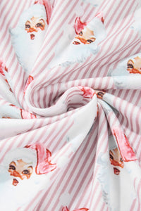 KaleaBoutique Comfortable Santa Claus Striped Print Loose Fit Two Piece Lounge Set - KaleaBoutique.com