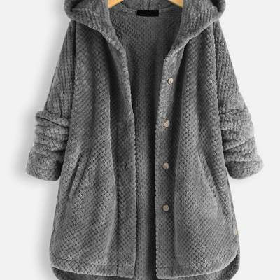 KaleaBoutique Women's Hooded Velvet-Look Sweatshirt Coat - KaleaBoutique.com