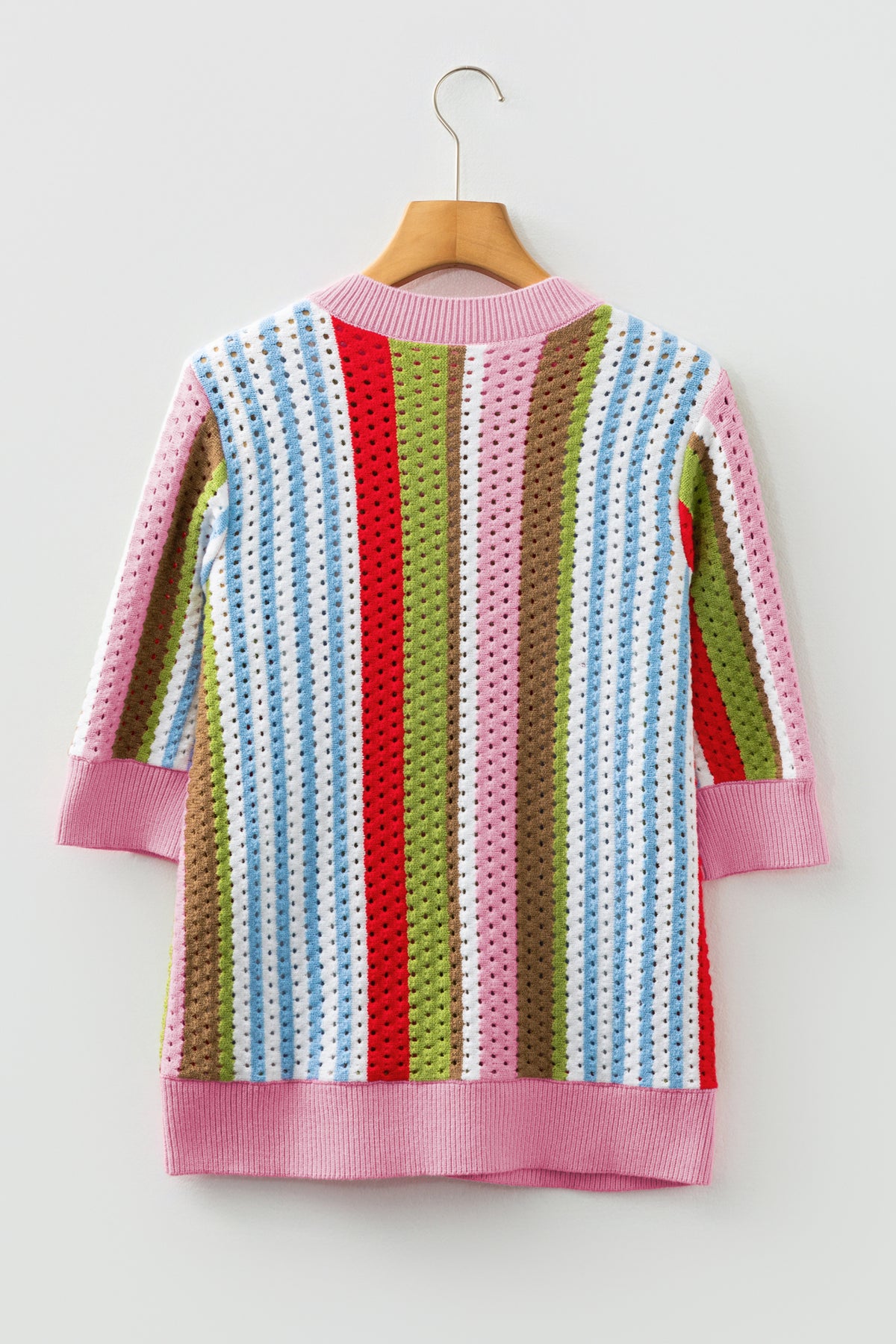 KaleaBoutique Stylish Striped Pointelle Knit Short Sleeve Sweater - KaleaBoutique.com