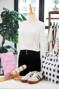 KaleaBoutique Comfortable Long Sleeve Sheer Mesh Lace Top - KaleaBoutique.com