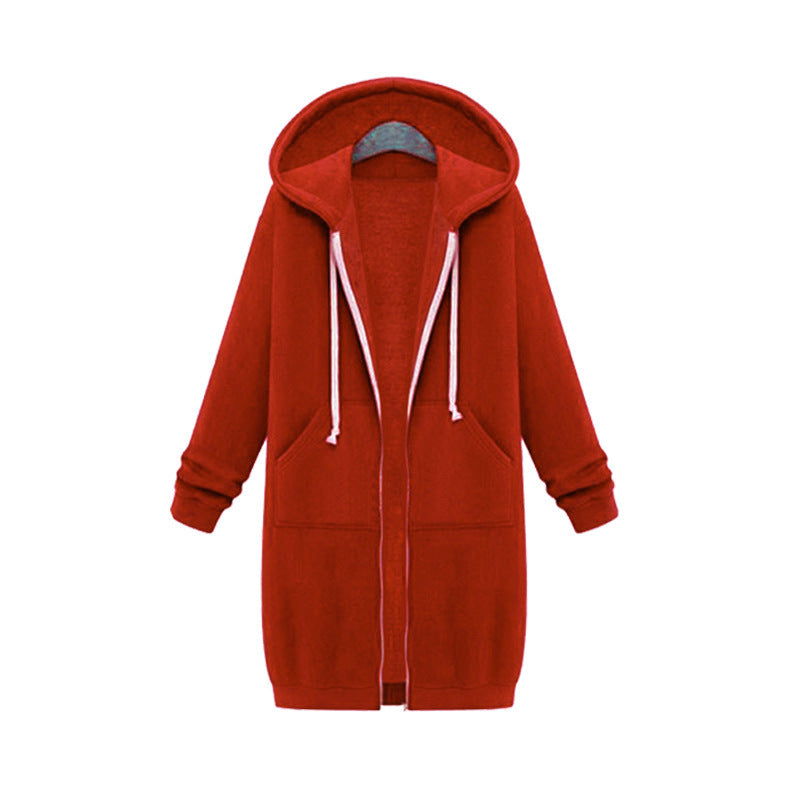 Women's Longline Full-Zip Hooded Sweatshirt with Pockets - KaleaBoutique.com
