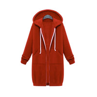 Women's Longline Full-Zip Hooded Sweatshirt with Pockets - KaleaBoutique.com