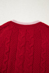 KaleaBoutique Comfortable Color Contrast Edge Cable Knit Buttoned Cardigan - KaleaBoutique.com
