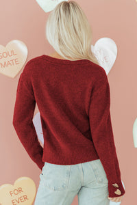 KaleaBoutique Comfortable Heart Metal Button V Neck Cardigan Sweater - KaleaBoutique.com