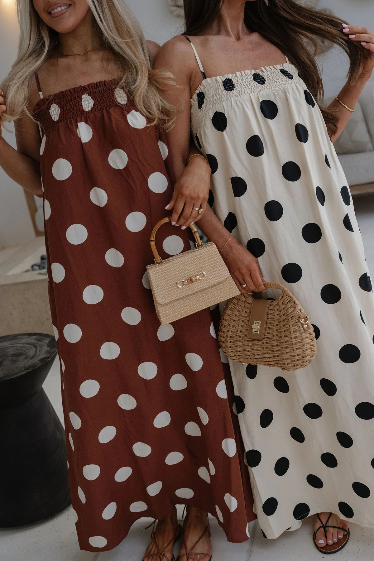 KaleaBoutique Stylish Polka Dot Spaghetti Straps Maxi Dress - KaleaBoutique.com