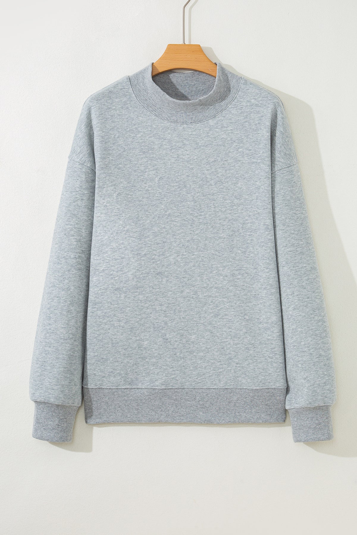 Solid Color Oversized Mock Neck Sweatshirt - KaleaBoutique.com
